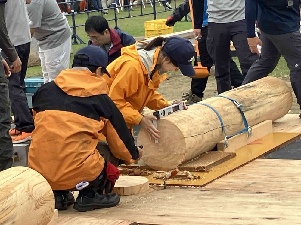 接地丸太輪切り審査